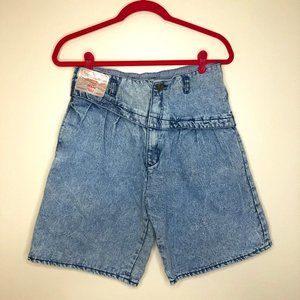 Baccini NWT Vintage Acid Wash Jean Shorts Asymmetrical Waist Y2K Style